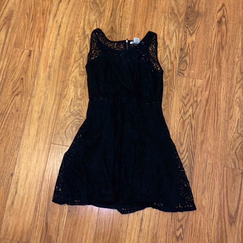 See through Lace Black Dress